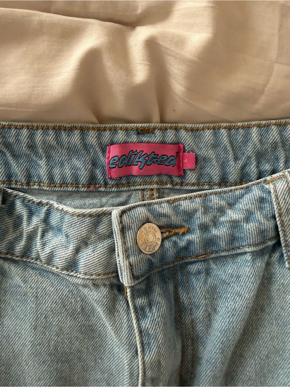Edikted Light Blue Denim Mini Skirt - Picture 4 of 4